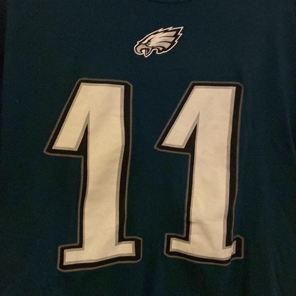 Majestic Philadelphia Eagles Carson Wentz Jersey T-Shirt Mens Size Large 🔥 - Picture 4 of 5